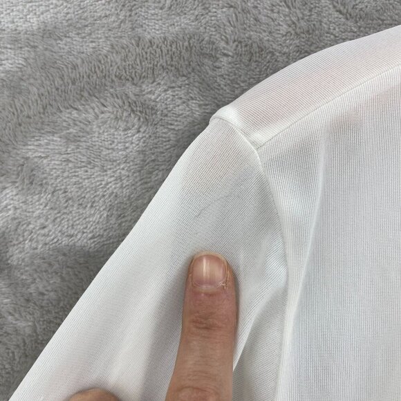 DeWeese Vintage White Nylon Chiffon Waterfall Collar Swim Cover Jacket - Picture 6 of 12